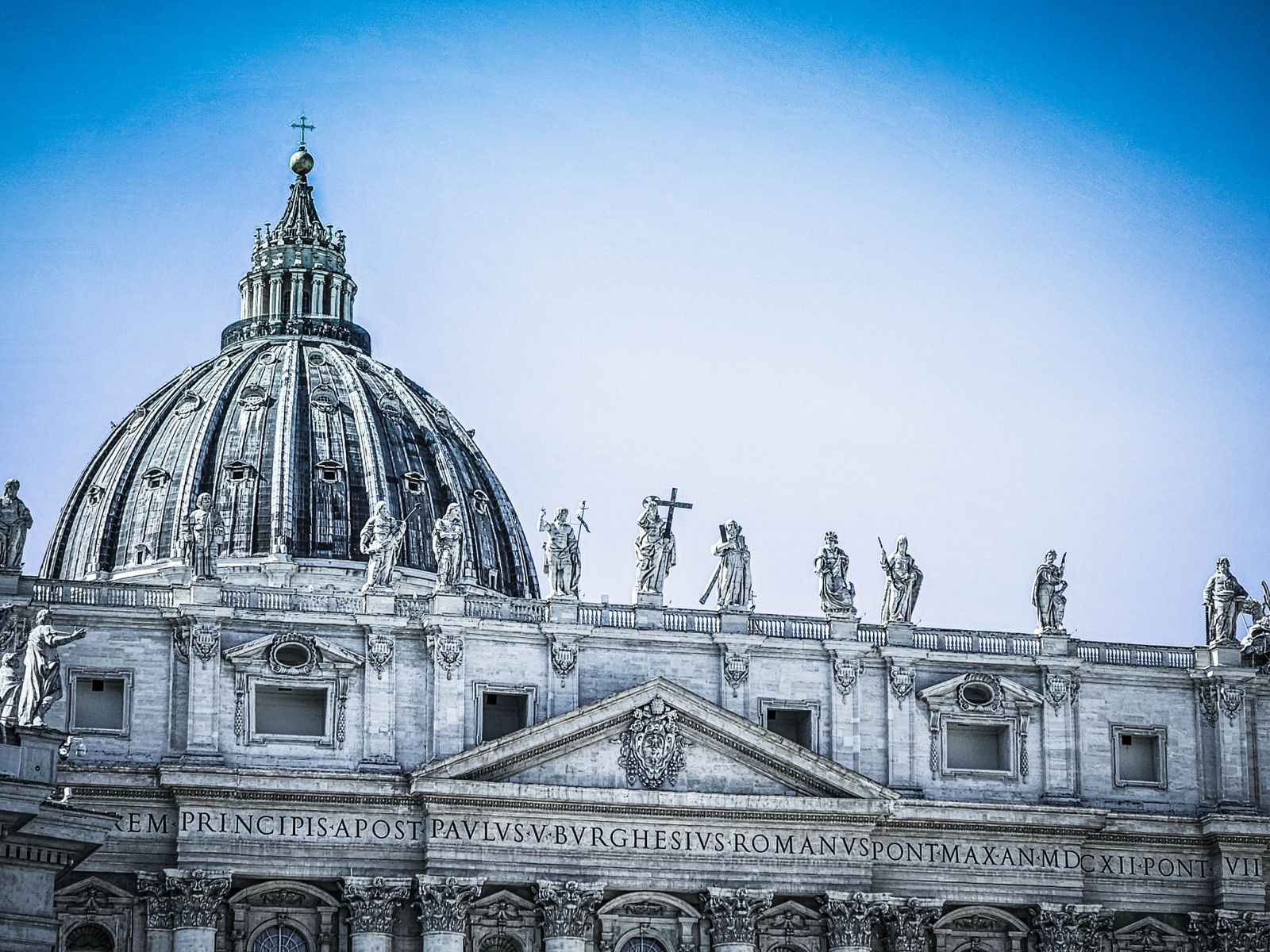 The dome of St Peter's Basilica in Rome